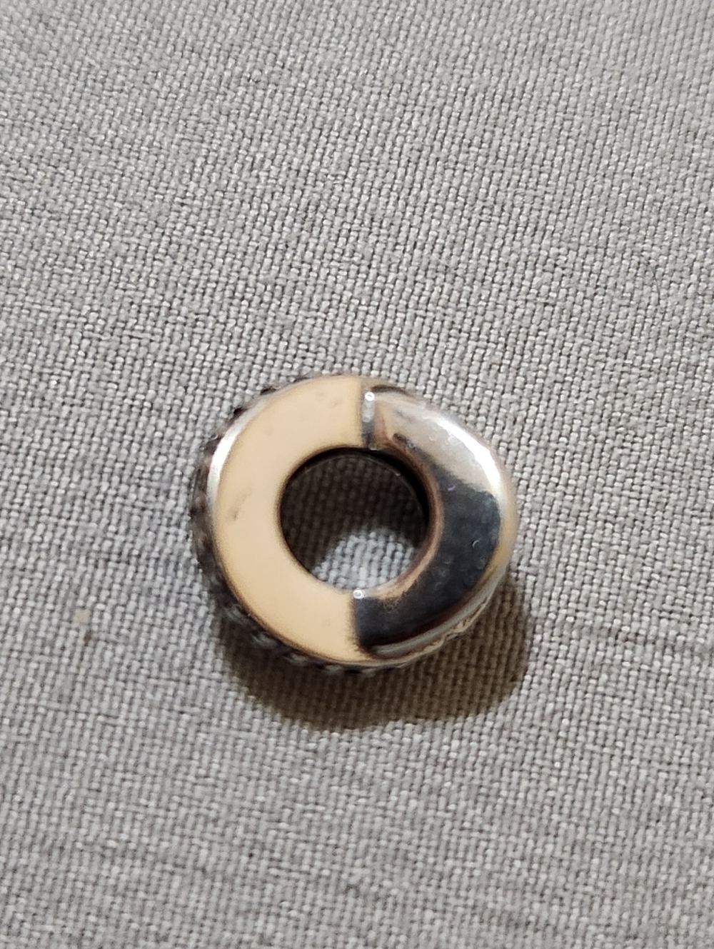Auth. Pandora Sparkling & Polished Lines Spacer Charm In Sterling Silver - Picture 4 of 5